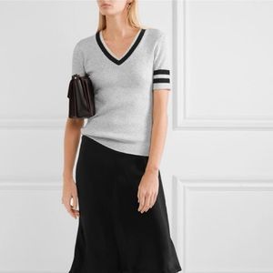 Frame Denim Fitted V-Neck Sweater